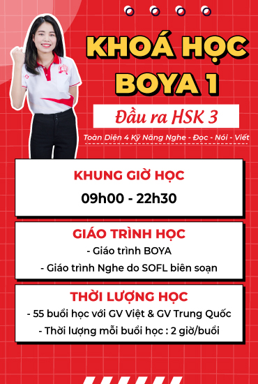 Khóa học tiếng Trung trực tuyến Boya 1
