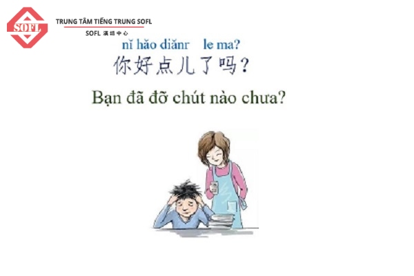 câu nói hỏi thăm 'bạn đỡ chưa' trong tiếng Trung thường dùng